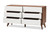 Baxton Studio Calypso Mid-Century Modern White And Walnut Wood 6-Drawer Storage Dresser Calypso-Walnut/White-6DW-Chest By Wholesale Interiors