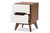 Baxton Studio Calypso Mid-Century Modern White And Walnut Wood 3-Drawer Storage Nightstand Calypso-Walnut/White-NS By Wholesale Interiors