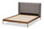 Baxton Studio Brooklyn Mid-Century Modern Walnut Wood Grey Fabric Queen Size Platform Bed BBT6653-Grey-Queen-XD45 By Wholesale Interiors