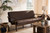 Baxton Studio Bianca Mid Century Modern Walnut Wood Dark Brown Distressed Faux Leather 3 Seater Sofa Bianca Dark Brown Walnut Brown Sf By Wholesale Interiors