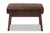 Baxton Studio Bianca Mid-Century Modern Walnut Wood Dark Brown Distressed Faux Leather Ottoman Bianca-Dark Brown/Walnut Brown-Otto By Wholesale Interiors