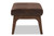 Baxton Studio Bianca Mid-Century Modern Walnut Wood Dark Brown Distressed Faux Leather Ottoman Bianca-Dark Brown/Walnut Brown-Otto By Wholesale Interiors