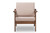Baxton Studio Venza Mid-Century Modern Walnut Wood Light Brown Fabric Upholstered Lounge Chair Venza-Brown/Walnut Brown-CC By Wholesale Interiors