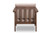 Baxton Studio Venza Mid-Century Modern Walnut Wood Light Brown Fabric Upholstered Lounge Chair Venza-Brown/Walnut Brown-CC By Wholesale Interiors