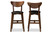 Eline Black Leather Walnut Finished Counter Stool (2 Set) - SKU143635