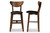 Eline Black Leather Walnut Finished Counter Stool (2 Set) - SKU143635