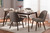 Baxton Studio Cody Mid Century Modern Light Grey Fabric Upholstered Walnut Finished Wood 5 Piece Dining Set Cody Light Grey 5Pc Dining Set By Wholesale Interiors