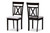 Rosie Grey Upholstered And Espresso Dining Chair 2 Set Rh123C-/Grey-Dc