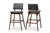 Baxton Studio Colton Mid-Century Modern Dark Gray Fabric Upholstered And Walnut-Finished Wood Bar Stool Set Of 2 Colton-Dark Grey-BS By Wholesale Interiors