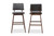 Baxton Studio Colton Mid-Century Modern Dark Gray Fabric Upholstered And Walnut-Finished Wood Bar Stool Set Of 2 Colton-Dark Grey-BS By Wholesale Interiors