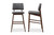 Baxton Studio Colton Mid-Century Modern Dark Gray Fabric Upholstered And Walnut-Finished Wood Bar Stool Set Of 2 Colton-Dark Grey-BS By Wholesale Interiors