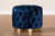 Baxton Studio Valeria Glam Royal Blue Velvet Fabric Upholstered Gold-Finished Button Tufted Ottoman TSFOT030-Dark Royal Blue/Gold-Otto By Wholesale Interiors