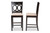 Baxton Studio Lenoir Modern And Contemporary Sand Fabric Upholstered Espresso Brown Finished Wood 2-Piece Counter Height Pub Chair Set RH315P-Sand/Dark Brown-PC By Wholesale Interiors