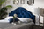 Cora Royal Blue Velvet Fabric Upholstered Queen Size Headboard - SKU143917