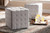 Baxton Studio Elladio Modern And Contemporary Greyish Beige Fabric Upholstered Tufted Cube Ottoman Set Of 2 BBT5127-Greyish Beige-Otto By Wholesale Interiors