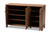 Baxton Studio Coolidge Modern And Contemporary Walnut Finished 8-Shelf Wood Shoe Storage Cabinet FP-04LV-Walnut By Wholesale Interiors