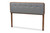 Baxton Studio Palina Mid-Century Modern Dark Grey Fabric Upholstered Walnut Brown Finished Wood Queen Size Headboard MG3000PC-Dark Grey/Ash Walnut-HB-Queen By Wholesale Interiors