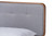 Dilar Grey Upholstered Walnut Wood Queen Size Platform Bed - SKU144066