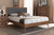 Baxton Studio Ines Mid Century Modern Dark Grey Fabric Upholstered Walnut Brown Finished Wood King Size Platform Bed Ines Dark Grey Ash Walnut King By Wholesale Interiors