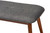 Flora I Grey Upholstered Medium Oak Finished Wood Dining Bench - SKU144083