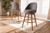 Baxton Studio Carra Mid Century Modern Grey Fabric Upholstered Walnut Finished Wood Swivel Bar Stool Set Of 2 Bbt5355B Grey Walnut Bs By Wholesale Interiors