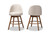Baxton Studio Carra Mid-Century Modern Light Beige Fabric Upholstered Walnut-Finished Wood Swivel Counter Stool Set Of 2 BBT5355C-Light Beige/Walnut-CS By Wholesale Interiors