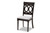 Lucie Grey Fabric Espresso Finish Wood Dining Chair Set Of 4 - SKU144121