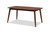 Baxton Edna Walnut Finished Wood Dining Table Flora-Walnut-Dt