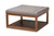 Baxton Studio Alvere Modern And Contemporary Grey Fabric Upholstered Walnut Finished Cocktail Ottoman BBT5365-Grey/Walnut-Otto By Wholesale Interiors