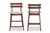 Baxton Studio Larine Modern And Contemporary Light Grey Fabric Upholstered Walnut Finished 2-Piece Wood Counter Stool Set Boba-Light Grey/Walnut-Counter Stool By Wholesale Interiors