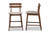 Baxton Studio Larine Modern And Contemporary Light Grey Fabric Upholstered Walnut Finished 2-Piece Wood Counter Stool Set Boba-Light Grey/Walnut-Counter Stool By Wholesale Interiors