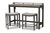Baxton Studio Noll Modern And Contemporary Grey Fabric Upholstered 3-Piece Multipurpose Metal Counter Table Set 8718P-Grey/Black-3PC Pub Set By Wholesale Interiors