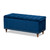 Baxton Studio Kaylee Modern And Contemporary Navy Blue Velvet Fabric Upholstered Button-Tufted Storage Ottoman Bench BBT3137-Navy Velvet/Walnut-Otto By Wholesale Interiors