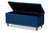 Baxton Studio Kaylee Modern And Contemporary Navy Blue Velvet Fabric Upholstered Button-Tufted Storage Ottoman Bench BBT3137-Navy Velvet/Walnut-Otto By Wholesale Interiors