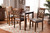 Baxton Studio Caron Modern And Contemporary Grey Fabric Upholstered Walnut Brown Finished Wood 5 Piece Dining Set Rh317C Grey Walnut 5Pc Dining Set By Wholesale Interiors