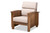 Baxton Studio Charlotte Modern Classic Mission Style Taupe Fabric Upholstered Walnut Brown Finished Wood 1-Seater Lounge Chair SW3513-Taupe/Walnut-M17-CC By Wholesale Interiors