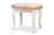 Baxton Studio Gabrielle Traditional French Country Provincial Sand Velvet Fabric Upholstered White-Finished Wood Vanity Ottoman HL6B-A012-White-Otto By Wholesale Interiors