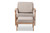 Baxton Studio Sigrid Mid-Century Modern Light Grey Fabric Upholstered Antique Oak Finished 2-Piece Wood Armchair And Ottoman Set Sigrid-Light Grey/Antique Oak-2PC Set By Wholesale Interiors