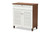 Baxton Studio Coolidge Modern And Contemporary White And Walnut Finished 4-Shelf Wood Shoe Storage Cabinet With Drawer FP-02LV-Walnut/White By Wholesale Interiors