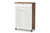 Baxton Studio Coolidge Modern And Contemporary White And Walnut Finished 5-Shelf Wood Shoe Storage Cabinet With Drawer FP-03LV-Walnut/White By Wholesale Interiors