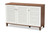 Baxton Studio Coolidge Modern And Contemporary Walnut Finished 8-Shelf Wood Shoe Storage Cabinet FP-04LV-Walnut/White By Wholesale Interiors