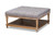 Baxton Studio Kelly Modern And Rustic Grey Linen Fabric Upholstered And Greywashed Wood Cocktail Ottoman JY-0001-Grey/Greywashed-Otto By Wholesale Interiors