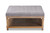 Baxton Studio Kelly Modern And Rustic Grey Linen Fabric Upholstered And Greywashed Wood Cocktail Ottoman JY-0001-Grey/Greywashed-Otto By Wholesale Interiors