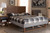 Baxton Studio Claudia Rustic Modern Light Grey Fabric Upholstered And Walnut Brown Finished Wood Queen Size Platform Bed Claudia Light Grey Ash Walnut Queen By Wholesale Interiors