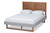 Baxton Studio Claudia Rustic Modern Light Grey Fabric Upholstered And Walnut Brown Finished Wood Queen Size Platform Bed Claudia-Light Grey/Ash Walnut-Queen By Wholesale Interiors
