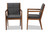 Baxton Studio Theresa Dark Grey And Walnut Effect 2-Piece Chair Set BBT5390-Dark Grey/Walnut-CC By Wholesale Interiors