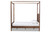 Veronica Walnut Finished Wood King Size Platform Canopy Bed - SKU144513