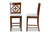 Baxton Studio Oscar Modern And Contemporary Grey Fabric Upholstered And Walnut Brown Finished Wood 2-Piece Counter Height Pub Chair Set RH322P-Grey/Walnut-PC By Wholesale Interiors
