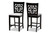 Baxton Studio Devon Modern And Contemporary Grey Fabric Upholstered And Espresso Brown Finished Wood 2-Piece Counter Height Pub Chair Set RH310P-Grey/Dark Brown-PC By Wholesale Interiors
