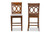 Baxton Studio Violet Modern And Contemporary Grey Fabric Upholstered And Walnut Brown Finished Wood 2-Piece Counter Height Pub Chair Set RH323P-Grey/Walnut-PC By Wholesale Interiors